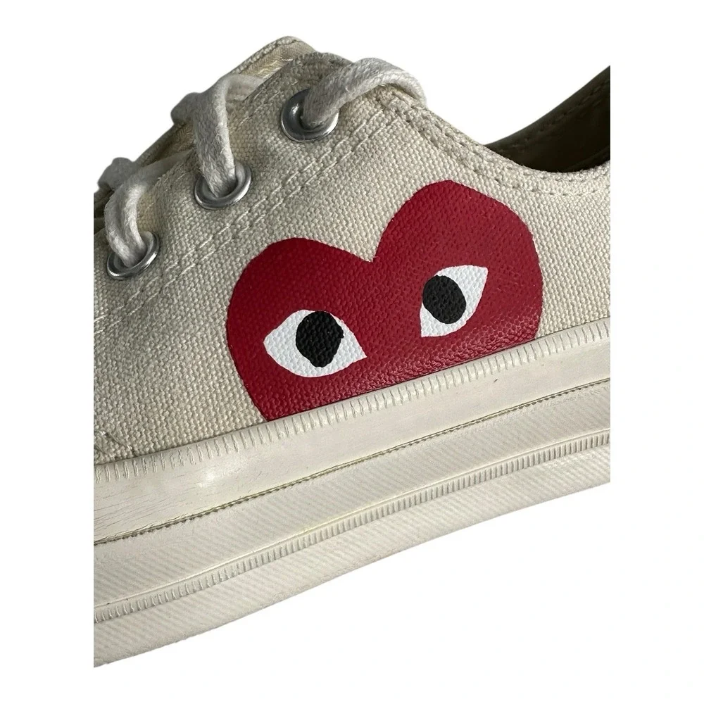 Converse x Play Comme des Garcons Hidden Heart Low Top Beige Sneakers Women's  7